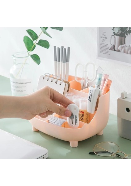 Yeşil Stil Yaratıcı 6 Gird Masaüstü Organizatör Kalem Tutucu Çok Fonksiyonlu Masa Makyaj Kalem Depolama Standı Kutusu Okul Ofis Kırtasiye (Yurt Dışından) fırsatları