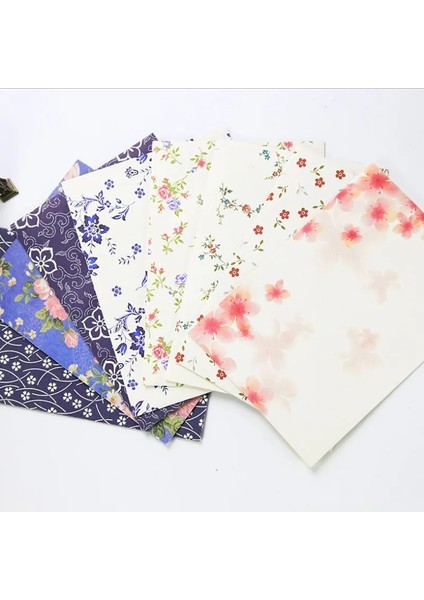 Mavi Büyük Çiçek Stili Alışveriş Merkezi Çiçek Zarfı Pastoral Zarif Retro Kiraz Çiçeği Gül Çin Tarzı B6 Boyutu El Yapımı Yazma (Yurt Dışından) modelleri