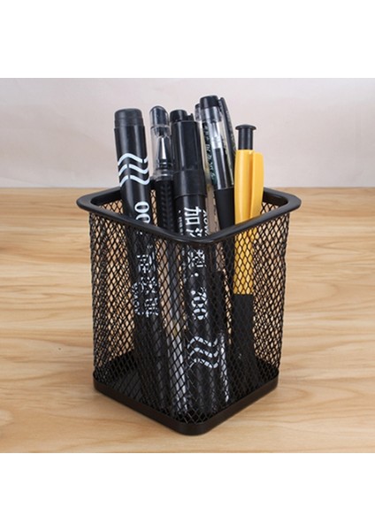 Siyah Stil Kalem Tutucu Ofis Masası Metal Örgü Kalem Standı Kalem Kırtasiye Organizatör Standı Depolama Kalem Fincan Masa Malzemeleri Kalemlik (Yurt Dışından)