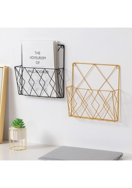 Altın Tarzı Çok Amaçlı Dergilik Duvara Monte Çeşitli Eşyalar Saklama Kutusu Metal Dosya Dergilik Organizatör Tutucu Ofis Ev Için (Yurt Dışından) fiyatları