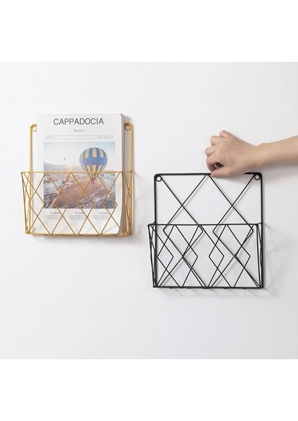 Altın Tarzı Çok Amaçlı Dergilik Duvara Monte Çeşitli Eşyalar Saklama Kutusu Metal Dosya Dergilik Organizatör Tutucu Ofis Ev Için (Yurt Dışından) indirimleri