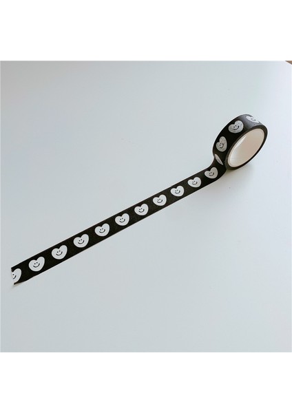 1 Adet B Tarzı Ins Ayı Siyah Beyaz Aşk Kalp Dekoratif Yapışkan Bant Maskeleme Washi Bant Diy Scrapbooking Sticker Etiket Japon Kırtasiye (Yurt Dışından)