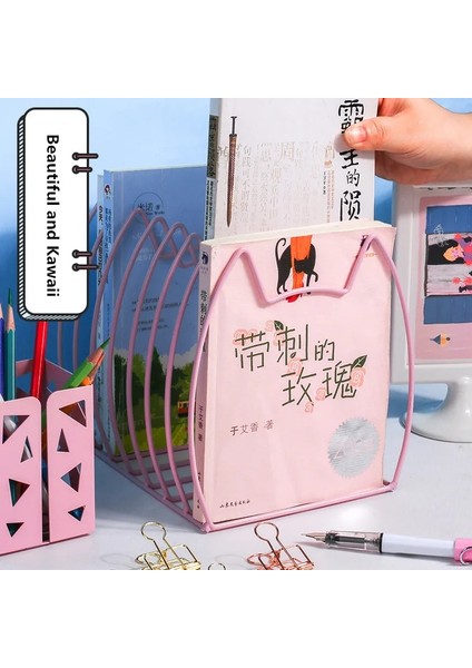 Mavi Stil Sharkbang Yaratıcı Kawaii Kedi Metal Kitap Dergisi Kitap Ayracı Kitap Standı Tutucu Kitaplık Masaüstü Depolama Organizatör Raf (Yurt Dışından) fırsatları