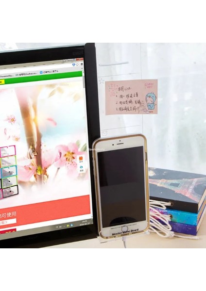 Sol Stil Yaratıcı Akrilik Monitör Mesaj Hatırlatıcı Panosu Yapışkan Not Için Şeffaf Isim Kartı Telefon Tutucu Masaüstü Plastik Tutucu Kırtasiye (Yurt Dışından) fırsatları