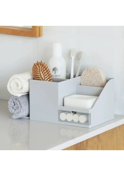 Gri Tarzı Sharkbang Abs Masa Ofis Organizatör Depolama Tutucu Masaüstü Kalem Kalem Çeşitli Eşyalar Rozet Kutusu Kırtasiye Ofis Okul Malzemeleri (Yurt Dışından) fırsatları