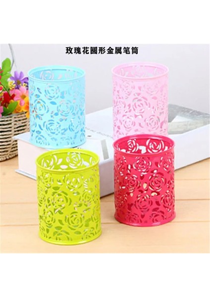 C Tarzı Gül Altın Masa Aksesuarları Sevimli Kalemlik Örgü Masa Düzenleyici Basit Düz Renk Metal Yuvarlak Kare Kalemlik (Yurt Dışından) modelleri