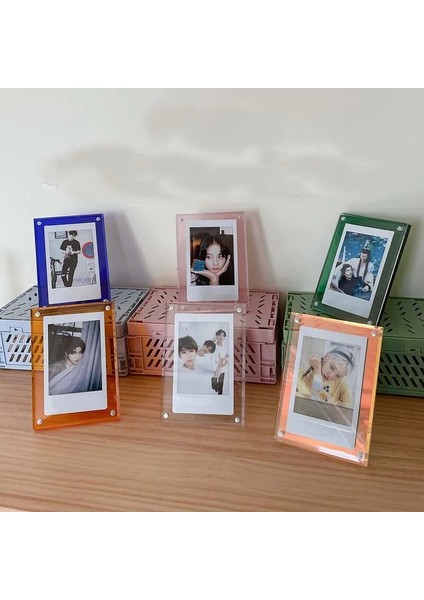 Turuncu Tarzı Mınkys Kawaii Polaroid 3-Oto Çerçeve Akrilik Sahne Şeffaf Lazer 3-Oto Küçük Kart Ekran Çerçevesi Güçlü Manyetik (Yurt Dışından) fiyatları