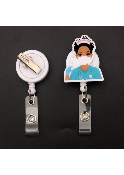 Açık Yeşil Tarzı ° Döndür Kadın Doktor Tarzı Geri Çekilebilir Rozet Makarası Hemşire ve Doktor Kart Sahibinin Ofis ve Hastane Malzemeleri Isim Kartı (Yurt Dışından) fırsatları