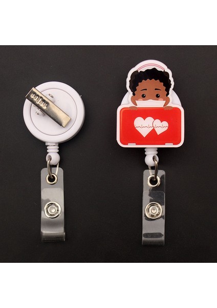 Açık Yeşil Tarzı ° Döndür Kadın Doktor Tarzı Geri Çekilebilir Rozet Makarası Hemşire ve Doktor Kart Sahibinin Ofis ve Hastane Malzemeleri Isim Kartı (Yurt Dışından) indirimleri