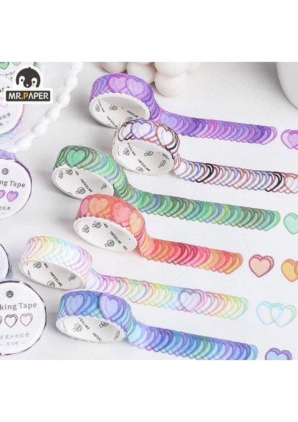 D Stili Mr. Kağıt Rulo Aşk Kalp Şekli Bant Washi Bant Dekoratif Yapışkan Bant Dıy Scrapbooking Sticker Etiket Maskeleme Bandı (Yurt Dışından) fiyatları