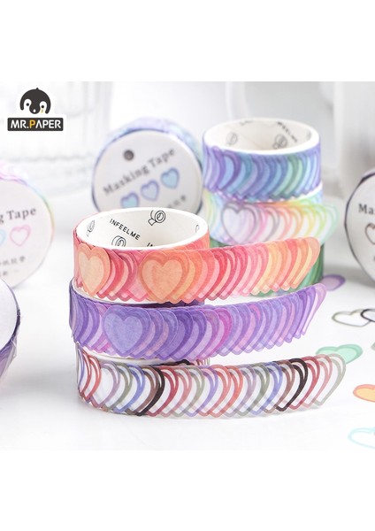 D Stili Mr. Kağıt Rulo Aşk Kalp Şekli Bant Washi Bant Dekoratif Yapışkan Bant Dıy Scrapbooking Sticker Etiket Maskeleme Bandı (Yurt Dışından) indirimleri