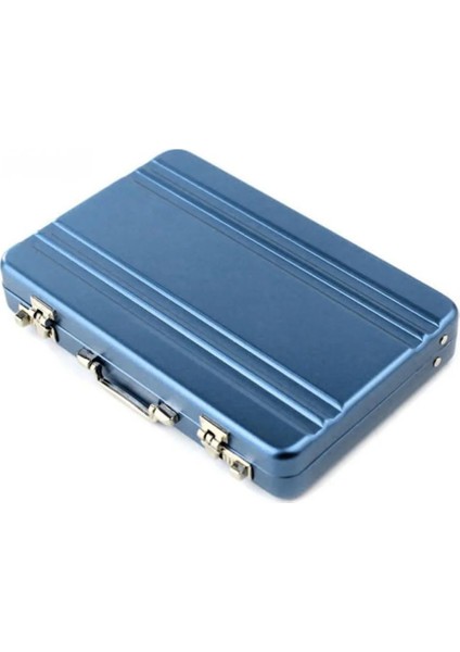 Mavi Stil Kartvizit Kutusu Metal Alüminyum Tutucu Erkek Kadın Kredi Kartvizitlik Kılıf Taşınabilir Bavul Kart Kutusu Kart Cüzdan Kılıfı (Yurt Dışından)