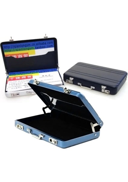 Mavi Stil Kartvizit Kutusu Metal Alüminyum Tutucu Erkek Kadın Kredi Kartvizitlik Kılıf Taşınabilir Bavul Kart Kutusu Kart Cüzdan Kılıfı (Yurt Dışından) modelleri