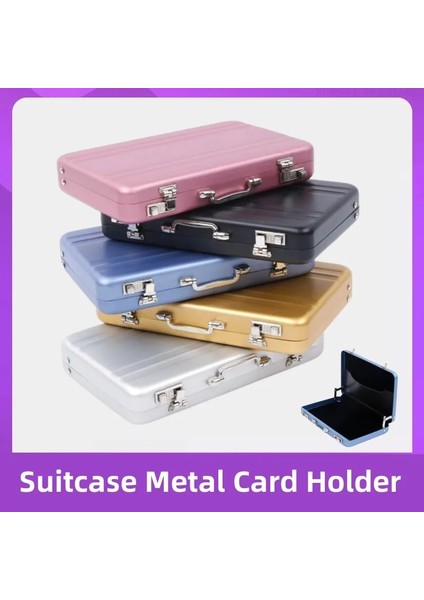 Mavi Stil Kartvizit Kutusu Metal Alüminyum Tutucu Erkek Kadın Kredi Kartvizitlik Kılıf Taşınabilir Bavul Kart Kutusu Kart Cüzdan Kılıfı (Yurt Dışından) fırsatları