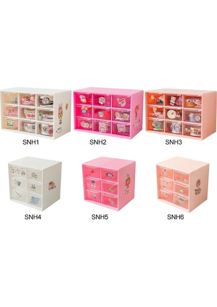 OSS27603BL Stili Kawaii 9 Izgaralar Abs Çekmece Masa Üstü Organiser Çok Fonksiyonlu Kozmetik Makyaj Ofis Masası Kırtasiye Malzemesi Saklama Kutusu Tutucular (Yurt Dışından) indirimleri