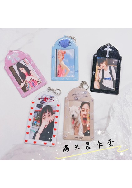 Beyaz Stil Mavi Siyah Pembe Fotocard Tutucu Anahtarlık Kpop Idol Fotoğraf Kol Kart Sahibinin Koruyucu Aşk Kartı Kol Kore Okul Kırtasiye (Yurt Dışından) fiyatları