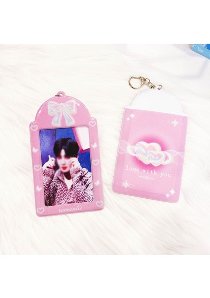 Beyaz Stil Mavi Siyah Pembe Fotocard Tutucu Anahtarlık Kpop Idol Fotoğraf Kol Kart Sahibinin Koruyucu Aşk Kartı Kol Kore Okul Kırtasiye (Yurt Dışından) modelleri