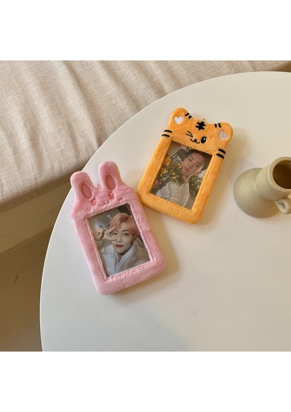 E Tarzı Kawaii Ayı Peluş Fotocard Tutucu Kredi Kımlık Banka Kartı Anahtarlıklar Otobüs Kartı Koruyucu Kılıf Fotoğraf Kollu Kırtasiye (Yurt Dışından) fiyatları
