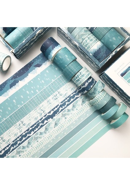 Mavi Stil Ack Sevimli Bitki Washi Bant Seti Renkli Maskeleme Bandı Dekoratif Yapışkan Bant Kendi Başına Yap Çıkartma Scrapbooking Kırtasiye Malzemeleri (Yurt Dışından)