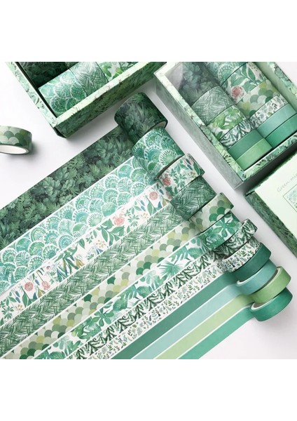 Mavi Stil Ack Sevimli Bitki Washi Bant Seti Renkli Maskeleme Bandı Dekoratif Yapışkan Bant Kendi Başına Yap Çıkartma Scrapbooking Kırtasiye Malzemeleri (Yurt Dışından)