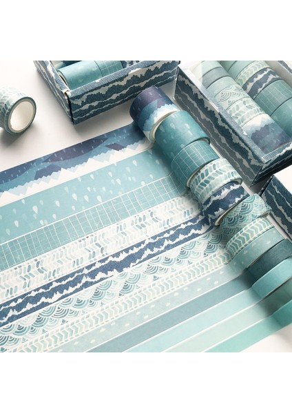 Mavi Stil Ack Sevimli Bitki Washi Bant Seti Renkli Maskeleme Bandı Dekoratif Yapışkan Bant Kendi Başına Yap Çıkartma Scrapbooking Kırtasiye Malzemeleri (Yurt Dışından)