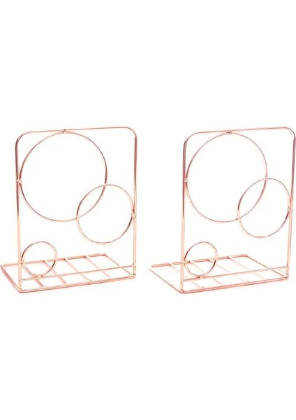B Tarzı 2 Adet Yuvarlak Metal Masaüstü Kitap Ayracı Kitap Uçları Destek Standı Tutucu Raf Bookrack (Yurt Dışından)