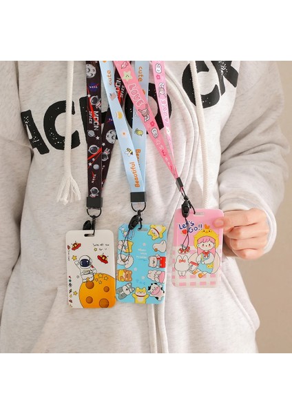 D Tarzı Karikatür Sevimli Kız Asılı Boyun Halat Kart Seti Fotocard Tutucu Kore Ins Öğrenci Otobüs Kartı Yemek Kartları Kaybı Koruyucu Kapak (Yurt Dışından) fırsatları