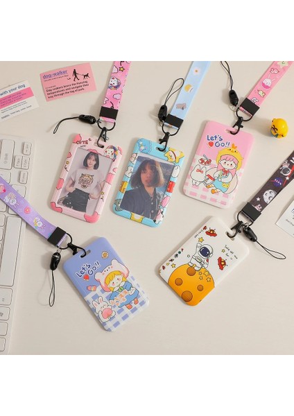 D Tarzı Karikatür Sevimli Kız Asılı Boyun Halat Kart Seti Fotocard Tutucu Kore Ins Öğrenci Otobüs Kartı Yemek Kartları Kaybı Koruyucu Kapak (Yurt Dışından) indirimleri