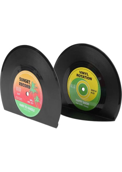 Siyah Stil Reative Vinil Kayıt Şekilli Kitap Rafları Sahipleri Okul Ofis Hediyeleri (Yurt Dışından)