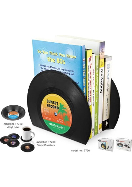 Siyah Stil Reative Vinil Kayıt Şekilli Kitap Rafları Sahipleri Okul Ofis Hediyeleri (Yurt Dışından) fiyatları