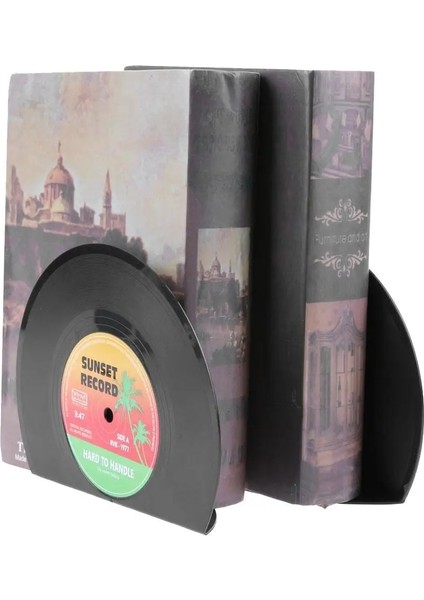 Siyah Stil Reative Vinil Kayıt Şekilli Kitap Rafları Sahipleri Okul Ofis Hediyeleri (Yurt Dışından) modelleri