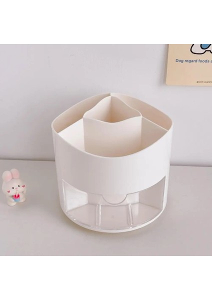 BEYAZ02 Tarzı Kawaii Masaüstü Kalemlik Büyük Kapasiteli Kırtasiye Organizatör Saklama Kutusu Sevimli Karikatür Kalemlik Çeşitli Eşyalar Masa Düzenleyici (Yurt Dışından)