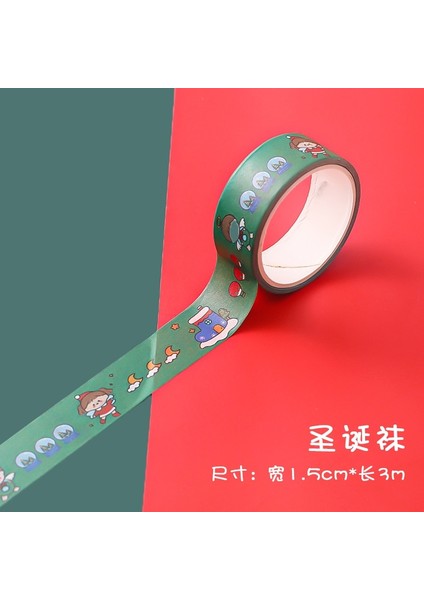 F Stili Noel Tatil Maskeleme Bandı Washi Bantlar El Hesabı Malzemesi Scrapbooking El Sanatları Için Diy Sarma ve Parti Malzemeleri (Yurt Dışından)