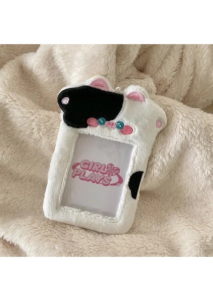 Inek Tarzı Kawaii Hayvan Yumuşak Plu Kpop Fotoğraflı Kart Tutucu Fotoğraf Kartı Tutucu Çanta Kolye Okul Kırtasiye (Yurt Dışından)