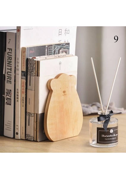 No.9 Stili Doğa Ahşap Masaüstü Kitap Ayracı Kitap Organizatör Ofis Masaüstü Ev Kitap Ayracı Kitap Uçları Standı Tutucu Raf Kitaplık (Yurt Dışından)