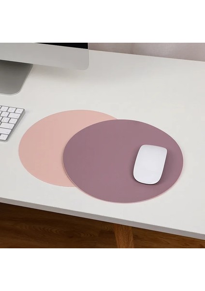 No.3 Tarzı Çift Taraflı Mouse Pad Su Geçirmez Pu Deri Yuvarlak Mousepads Sümen Ofis Oyun Mouse Pad Pc Dizüstü Bilgisayar Için (Yurt Dışından)