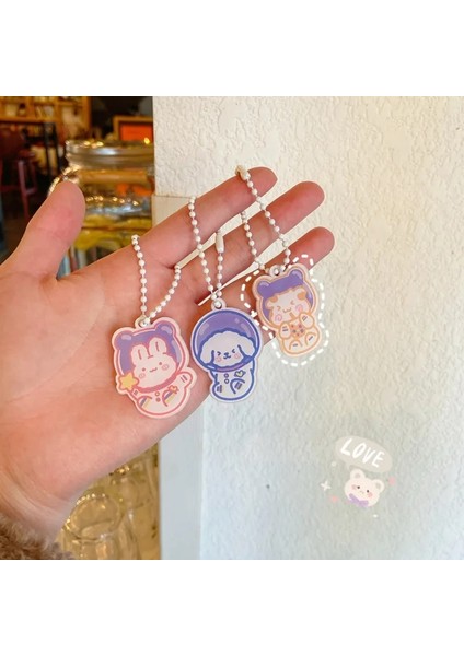 Bir Stil Ins Karikatür Sevimli Uzay Giysisi Hayvanlar Anahtarlık Akrilik Kız Çocuk Çantası Yaratıcı Diy Dekoratif Kolye Kawaii Aksesuarları Moda Süs (Yurt Dışından)