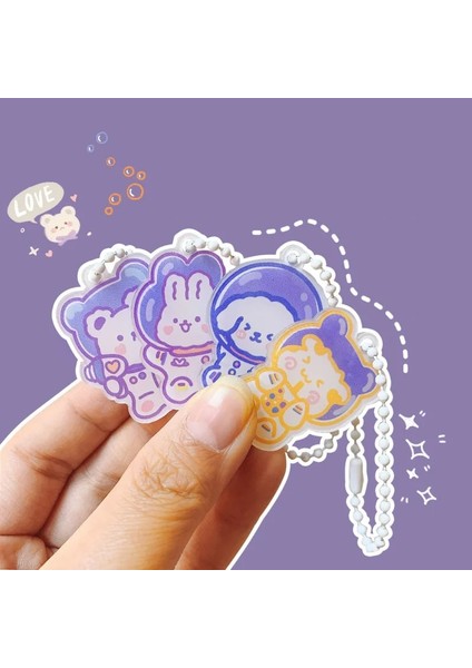 Bir Stil Ins Karikatür Sevimli Uzay Giysisi Hayvanlar Anahtarlık Akrilik Kız Çocuk Çantası Yaratıcı Diy Dekoratif Kolye Kawaii Aksesuarları Moda Süs (Yurt Dışından)
