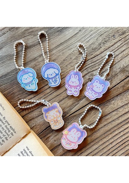 Bir Stil Ins Karikatür Sevimli Uzay Giysisi Hayvanlar Anahtarlık Akrilik Kız Çocuk Çantası Yaratıcı Diy Dekoratif Kolye Kawaii Aksesuarları Moda Süs (Yurt Dışından)
