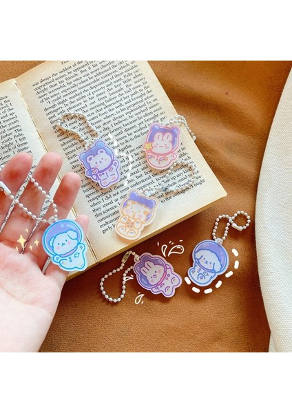 Bir Stil Ins Karikatür Sevimli Uzay Giysisi Hayvanlar Anahtarlık Akrilik Kız Çocuk Çantası Yaratıcı Diy Dekoratif Kolye Kawaii Aksesuarları Moda Süs (Yurt Dışından)