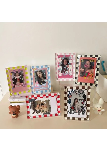 Eşkenar Dörtgen Nane Yeşili Tarzı Mınkys Yeni Kawaii Satranç Tahtası Kpop Idol Fotoğraf Çerçevesi Standı Tutucu Fotoğraf Kartları Kart Koruyucu Kollu Okul Kırtasiye (Yurt Dışından) fiyatları