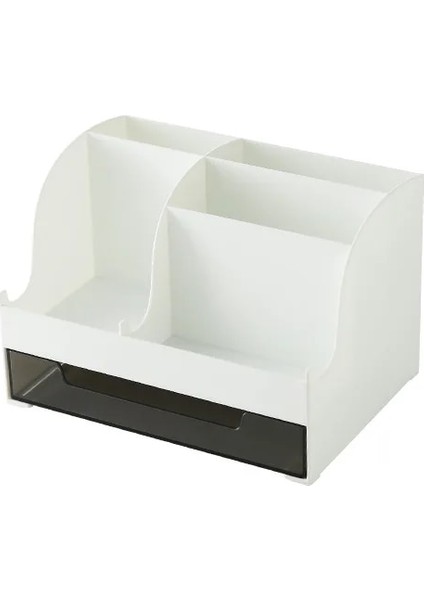 Beyaz Stil Roman Büyük Kapasiteli Masa Aksesuarları Kalemlik Çekmeceli Kalem Saklama Kutusu Masa Üstü Organiser Okul Ofis Kırtasiye (Yurt Dışından)