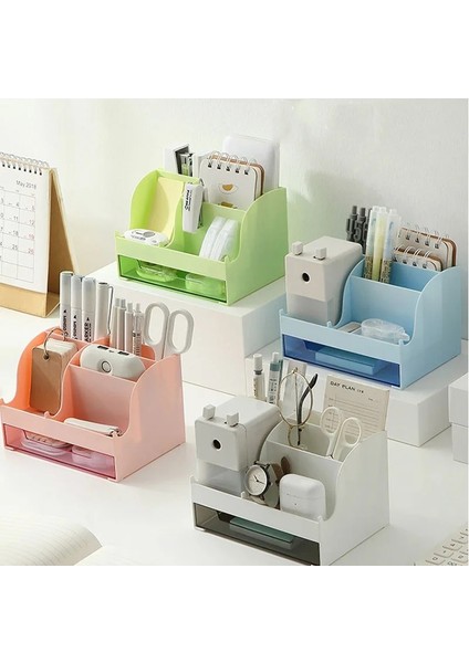Beyaz Stil Roman Büyük Kapasiteli Masa Aksesuarları Kalemlik Çekmeceli Kalem Saklama Kutusu Masa Üstü Organiser Okul Ofis Kırtasiye (Yurt Dışından) modelleri