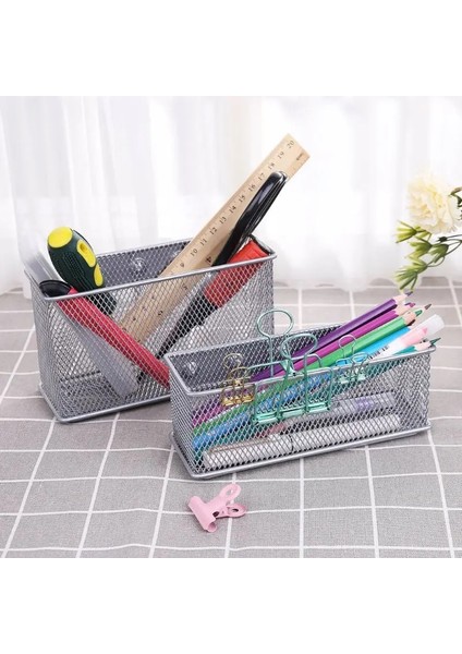 L Tarzı Dayanıklı Buzdolabı Tel Örgü Manyetik Sepet Saklama Kutusu Kalem Makyaj Organizatör Ofis Malzemeleri Depolama (Yurt Dışından) indirimleri