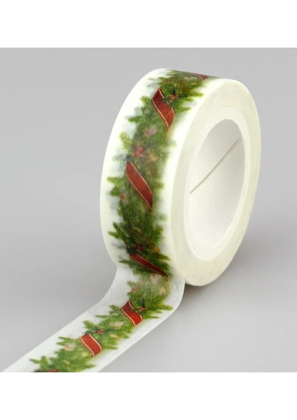 Ben Stil Yenı 1 Adet Dekoratif Noel ve Cadılar Bayramı Washi Bant Seti Pirinç Kağıdı Dıy Scrapbooking Yapışkan Maskeleme Bandı 1.5 cm * 10 M Kırtasiye (Yurt Dışından)