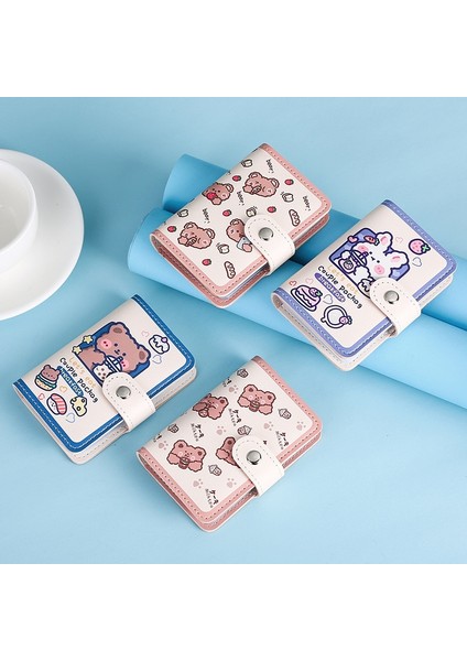 Bir Stil Kawaii Ayı Kart Tutucu Sevimli Çoklu Izgaralar Iş Kimliği Kredi Banka Kartı Durumda Fotoğraf Kartları Tutucu Taşınabilir Cüzdan Kore Kırtasiye (Yurt Dışından) fiyatları