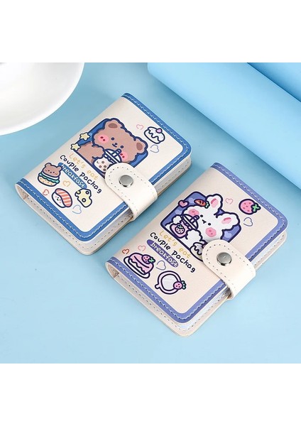 Bir Stil Kawaii Ayı Kart Tutucu Sevimli Çoklu Izgaralar Iş Kimliği Kredi Banka Kartı Durumda Fotoğraf Kartları Tutucu Taşınabilir Cüzdan Kore Kırtasiye (Yurt Dışından) modelleri