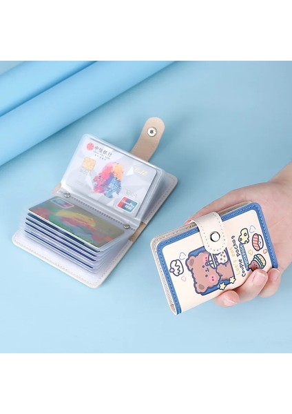 Bir Stil Kawaii Ayı Kart Tutucu Sevimli Çoklu Izgaralar Iş Kimliği Kredi Banka Kartı Durumda Fotoğraf Kartları Tutucu Taşınabilir Cüzdan Kore Kırtasiye (Yurt Dışından) indirimleri