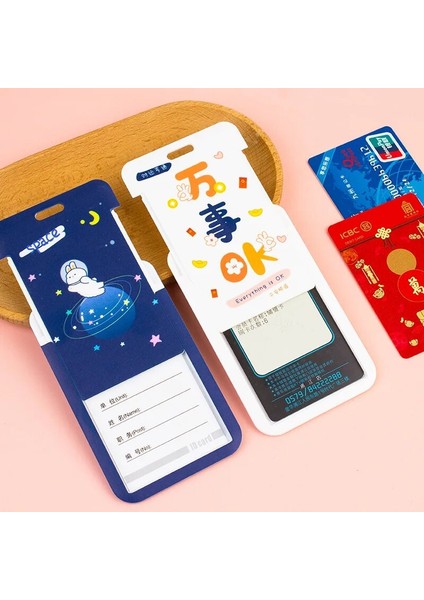 Da Ji Da Li Tarzı Kordon Ins ile Kawaii Kart Sahibi Karikatür Ayı Tavşan Kart Seti Kore Plastik Kart Sahibinin Kol Kawaii Kız Öğrencileri Hediye (Yurt Dışından) indirimleri