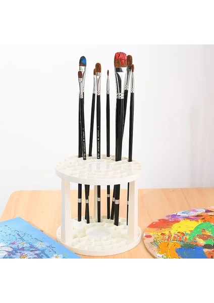 Beyaz Stil Taşınabilir 49 Delik Boya Fırçası Kalemlik Suluboya Boya Fırçası Tutucu Standı Boyama Malzemeleri Öğrenciler Için Masa Düzenleyici (Yurt Dışından) modelleri